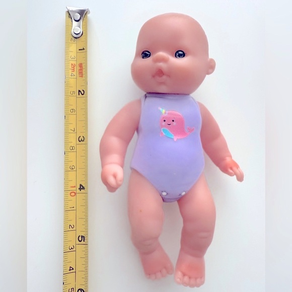 Mini Baby Doll Wearing A Narwhal Onesie - Picture 4 of 7